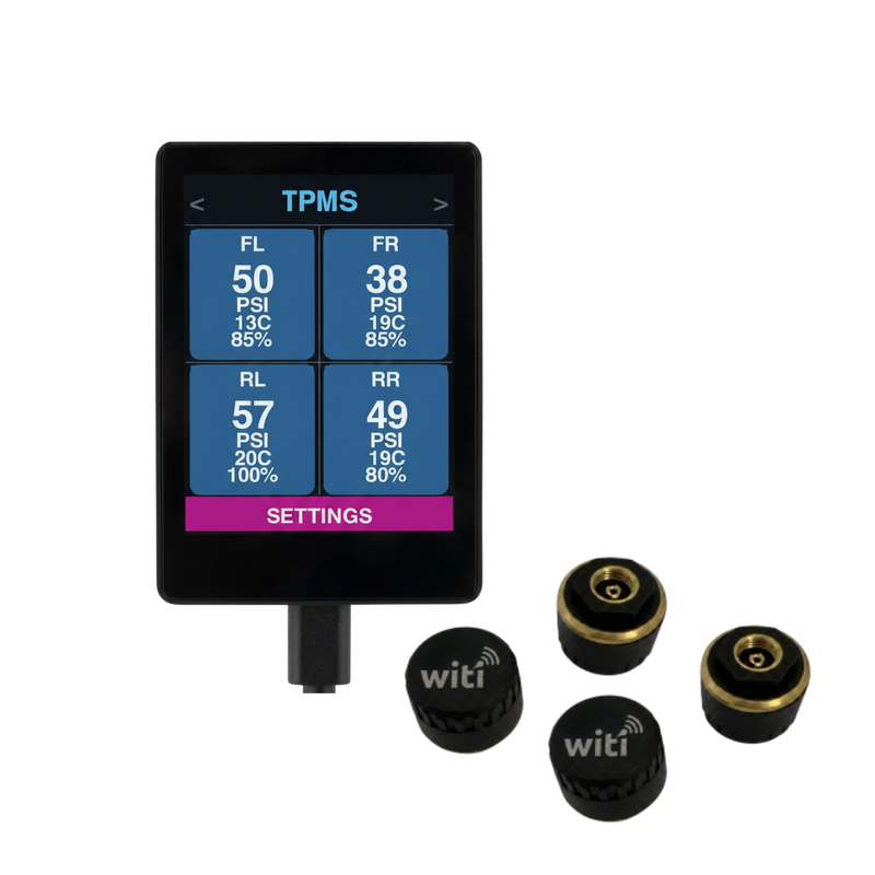 WiTi TPMS tyre pressure and temperature sensors for caravans and trailers
