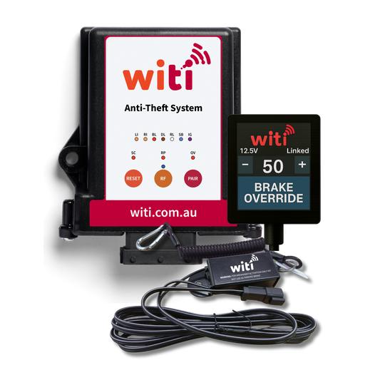 WiTi Anti-Theft System, Breakaway Switch and SafeTow Wireless Brake Controller bundle for caravans and trailers