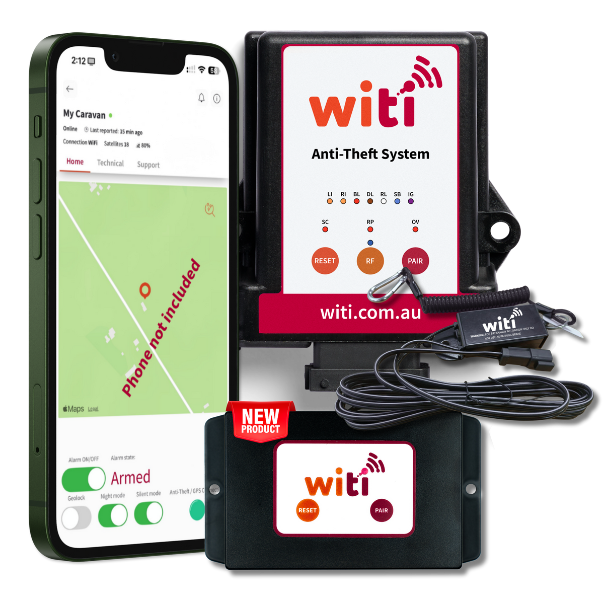 WiTi Anti-Theft, Breakaway Switch, SafeTrack GPS Bundle