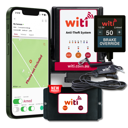 WiTi Anti-Theft, Breakaway Switch, SafeTow Brake Controller & SafeTrack GPS Bundle — the complete WiTi platform