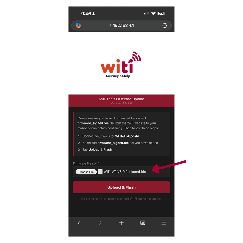Choose firmware file