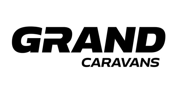 Logo of Grand Caravans with black text on a white background