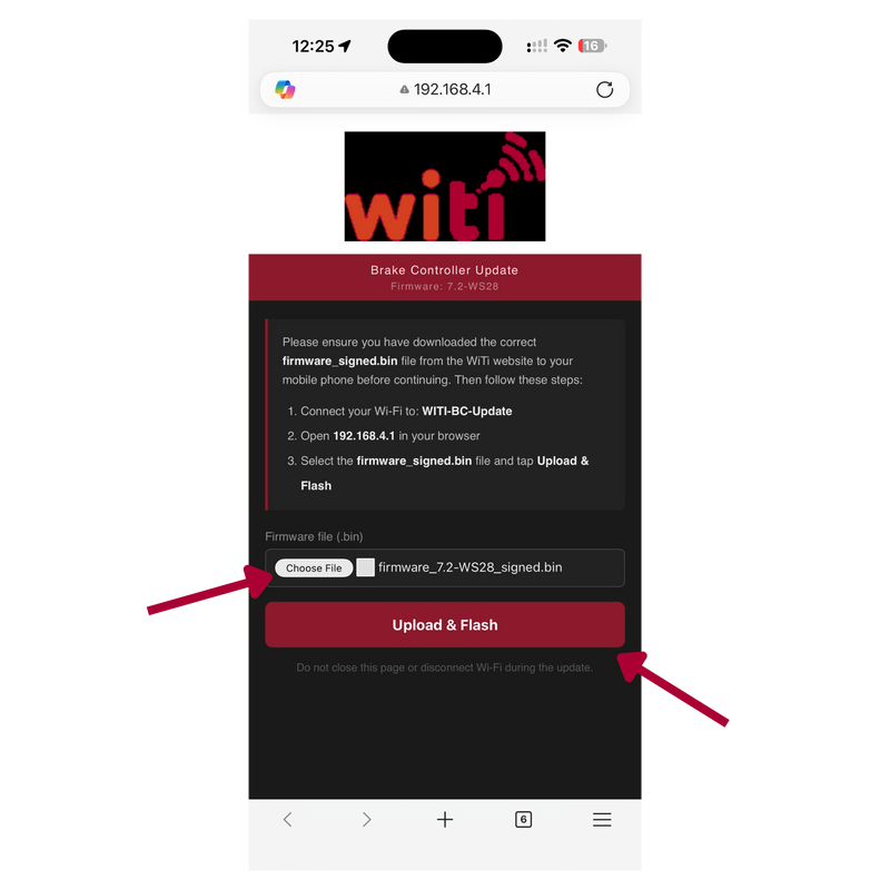 Open software upload page