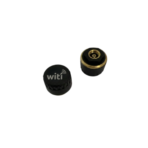 WiTi TPMS two-sensor set — valve-cap tyre pressure monitors for caravans