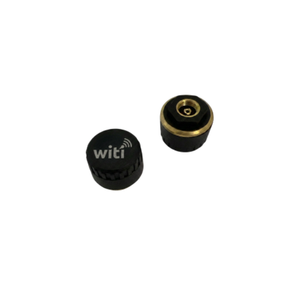 WiTi TPMS two-sensor set — valve-cap tyre pressure monitors for caravans