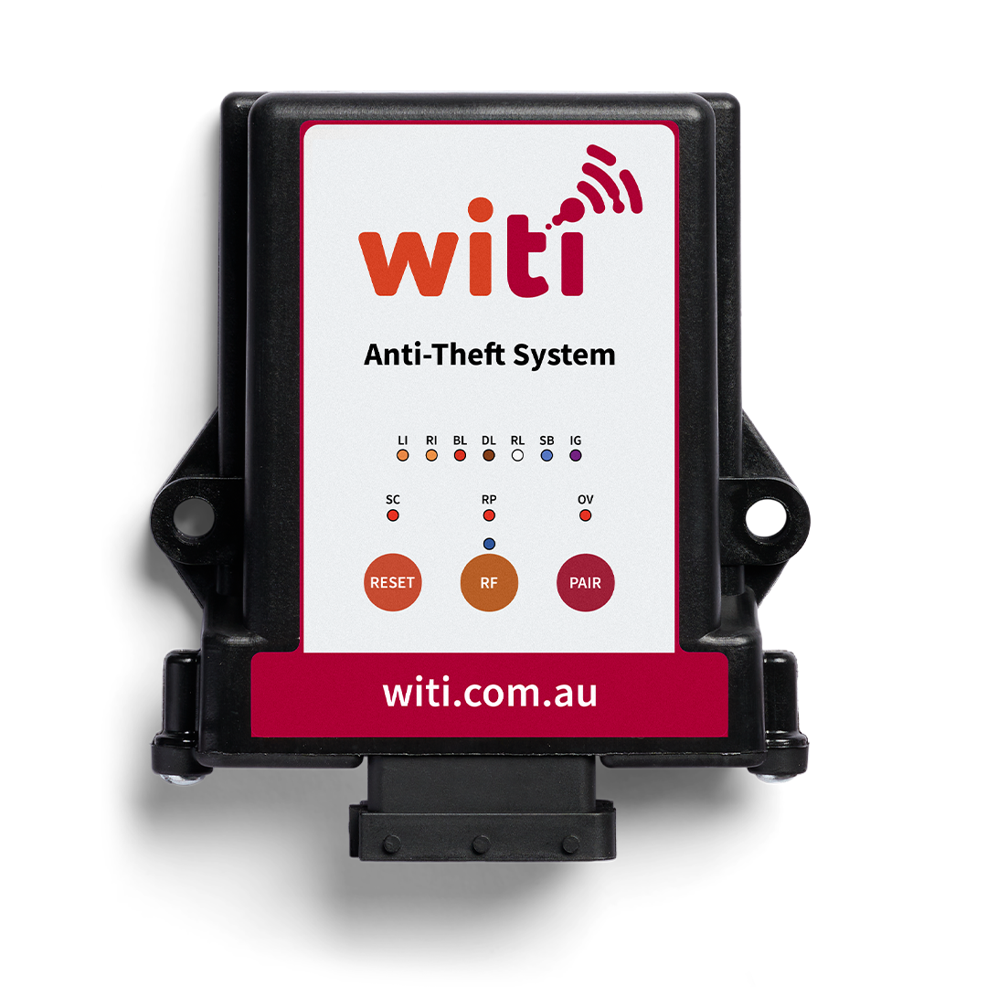 Witi anti-theft system device on a white background