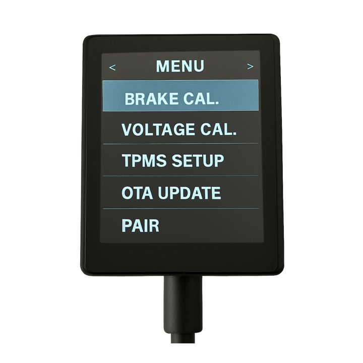WiTi SafeTow over-the-air firmware update notification on dedicated 2.8-inch brake controller screen