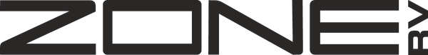 Black 'ZONE RV' logo on a white background